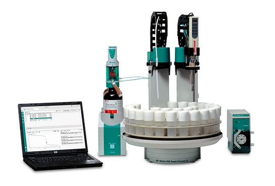 Automated volumetric KF titration including sample preparation